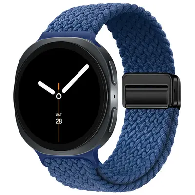 Samsung Watch8 için naylon örgü kordon manyetik toka