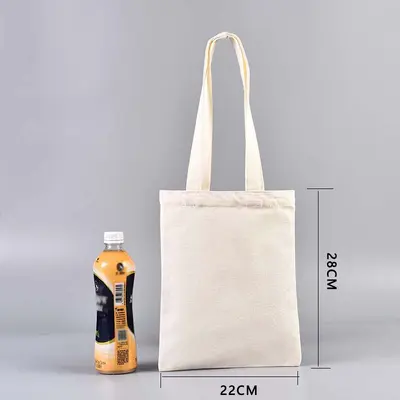 Blank Canvas Tote Bag, Shoulder Style, Customizable Logo Print - 7