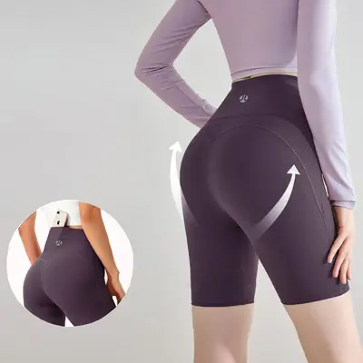 Butt-Lifting Double-Layer Yoga Cycling Shorts for Women - 5