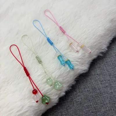 10B-5/6 Handmade Woven Rope Bag Decoration with Acrylic Pendant