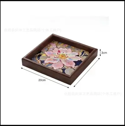 Purple Peony Square Decorative Tray, Art Tea Tray - 7