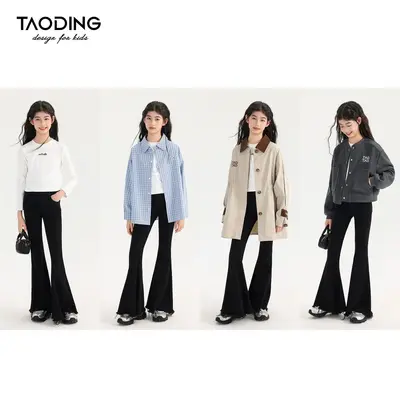 Mädchen Stretch-Jeans mit weitem Bein, Herbst, mittlere und große Kinder