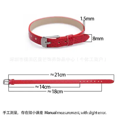 DIY 8mm PU leather wristband, slide charm compatible