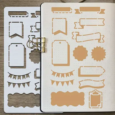 Bullet Journal Şablon Seti, 15 Adet, 4 x 7 inç