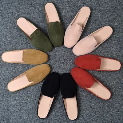 Women's Baotou Suede Heelless Mules, Plus Size 41-44
