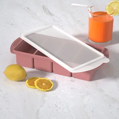 Cross-Border Silicone Ice Cube Tray with Lid Freezing Soup Mold Household Cold Storage Box Reheatable Hot Pot Base Portioning Container - 11