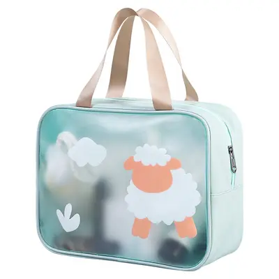 Large capacity makeup bag with dry wet separation - 6
