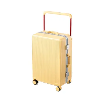 Wide Trolley Suitcase 24 Inch Silent Wheels Aluminum Frame Boarding Case - 5