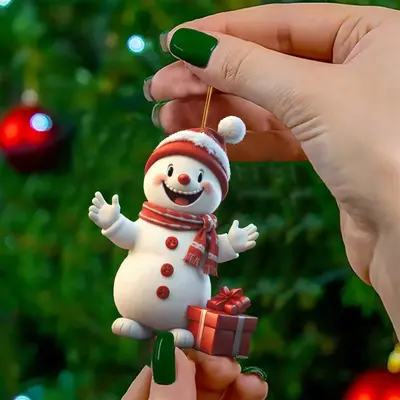 Akrilik Noel Baba Asılı Süs, Noel Ağacı Süsü - 13