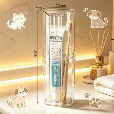 Evcil Hayvan Seyahat Saklama Kupası Evcil Hayvan Diş Fırçası Diş Macunu Saklama Kupası Kedi Köpek Dış Mekan Diş Temizleme Aracı Saklama Kutusu Taşınabilir