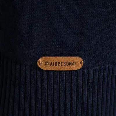 Herren-Strickpullover mit offenem Stehkragen zum Überziehen