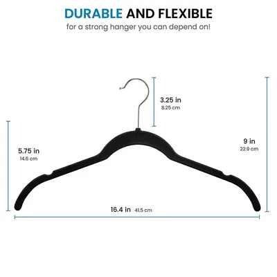 Amazon Women's Flocked Dress Hanger Non-Slip Seamless Plastic Dress Support Wardrobe Rotating Hanging Flocked Plastic Dress Hanger