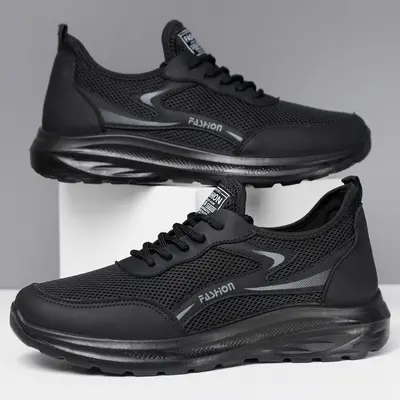 Men's Sports Shoes, Breathable Mesh Upper, Soft Thick Sole