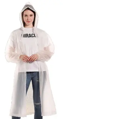 Disposable Raincoat, Long Full-Body, Waterproof EVA Poncho