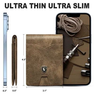 Carbon Fiber Money Clip Men's Wallet with RFID Protection