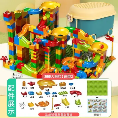 Large Brick Slide Building Block Set, 5-in-1 Educational Toy for Ages 3-6 - 13