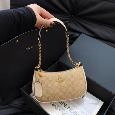 Women's Shoulder Bag Vintage Floral Print Light Luxury Textured Underarm Crossbody - 3