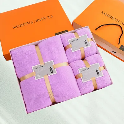 Coral fleece bath towel set, 3-piece, thickened, absorbent - 10