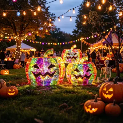 Halloween LED leuchtende Kürbislampe Bunte Dekorationsrequisite Magische Partydeko Halloween Gartendekoration Ornament