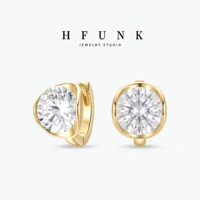 Yüksek kaliteli Moissanite klipsli kadın küpesi, asılı tasarım