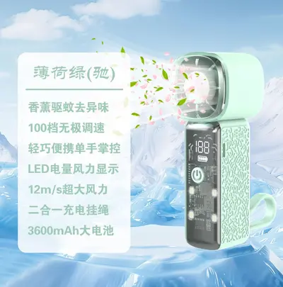 2026 Mini Handheld Fan, Aroma Mosquito Repellent, Rechargeable - 9