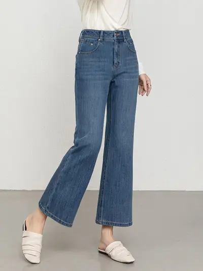Damenjeans mit hoher Taille, Vierwege-Stretch, Schlagbein, Modell 8269
