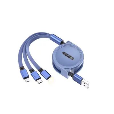 Macaron One-Three Retractable Data Cable 3A Fast Charging Three-in-One Multi-Head Charging Cable Custom Printed Logo Gift - 11