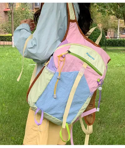 Hiking Backpack, Waterproof, Color-Block Design, Lightweight - 9