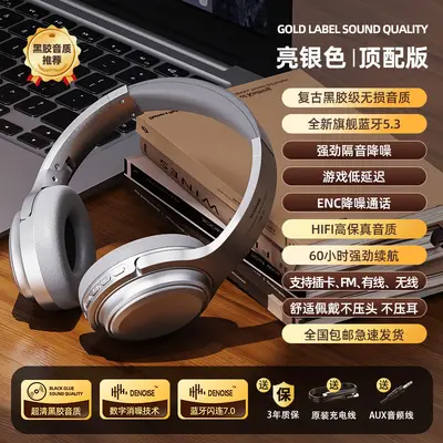 Kabelloses Bluetooth-Kopfhörer VJ901 Retro-Stil Maillard-Design On-Ear tragbar Karte einsetzbar klappbar Noise Cancellation Kopfhörer Fabrik - 9