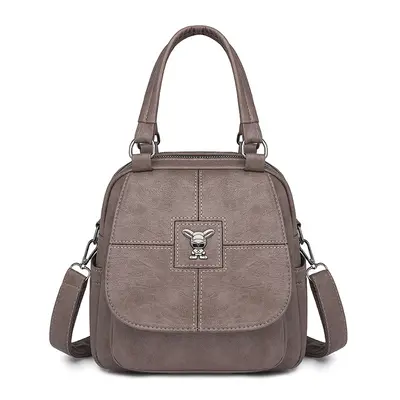 Women's Convertible Backpack and Shoulder Bag, Soft Leather, Retro Style - 10