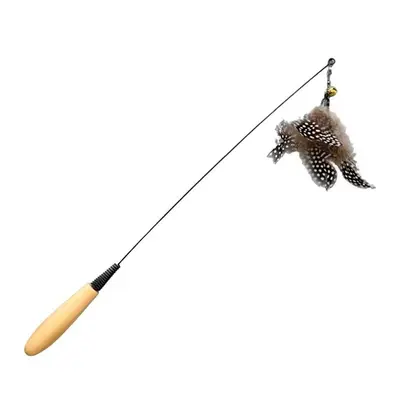 CFA Cat Teaser Wand, Long Pole with Feathers, Chew-Resistant, Replaceable Head - 6