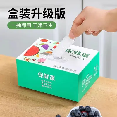 Taze tutma çantası tepsi kapağı tek kullanımlık plastik sarma örtüsü elastik gıda sınıfı ev buzdolabı artık plastik sarma ile