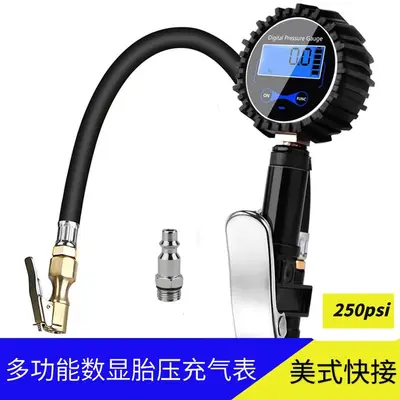 跨境适用250PSI液晶显示胎压检测器胎压计数器轮胎测试仪气压计汽