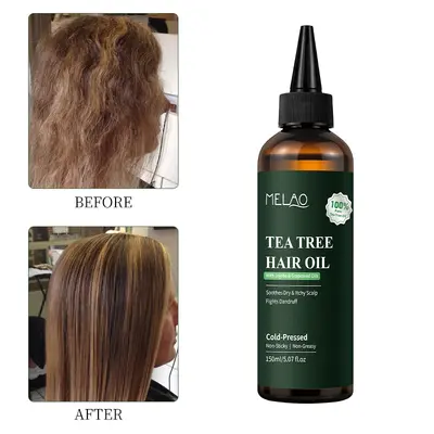 Tea Tree Hair Care Oil 150ml, Reduces Frizz and Split Ends