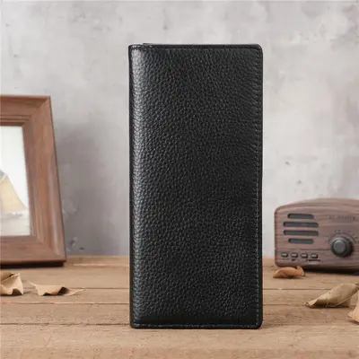 Model 1008 Men's Long Genuine Leather Wallet with Zipper - 7