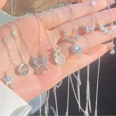 S925 Sterling Silver Mobius Ring Heart Pendant Necklace for Women Niche Design Lightweight Luxury Elegant Collarbone Chain High-End Necklace Accessory