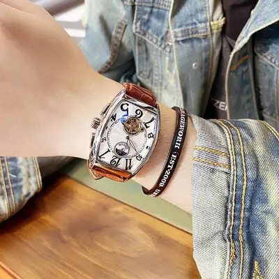 Men's Mechanical Watch Waterproof Barrel Type - 4