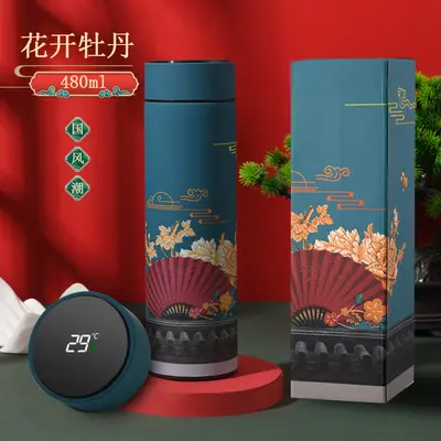 智能温度显示保温杯批发国潮礼品水杯制定测温商务杯子中国风直杯 - 11