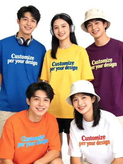 Custom Logo Printed Embroidered Staff T-Shirt, 100% Cotton Short Sleeve Round Neck