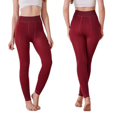 Women's Thick Fleece-Lined Footed Leggings, Plus Size Winter - 6
