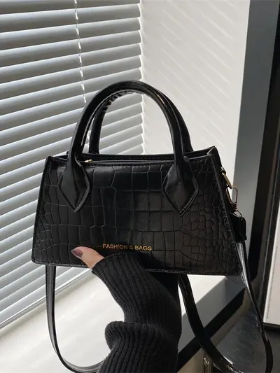 Women's Small Square Bag, Minimalist Design with Shoulder and Crossbody Strap