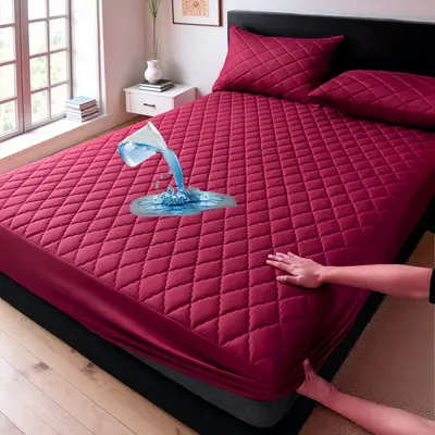 Mattress protector sheet, waterproof, quilted, solid color - 9