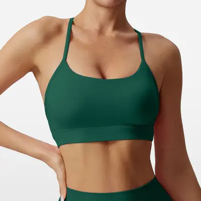 Women's Nude-Feel Sports Bra, Thin Strap, Shockproof, Quick-Dry - 11