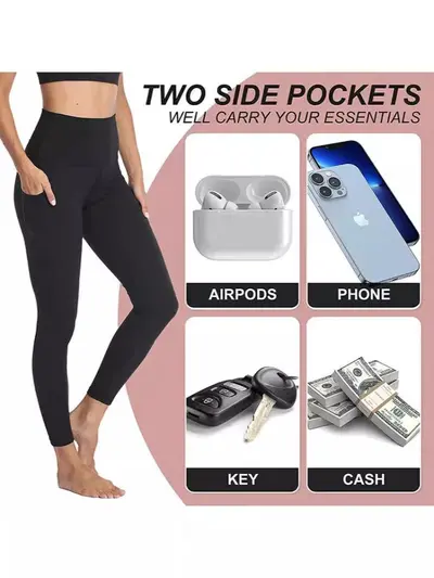 Women's Yoga Leggings with Pockets High Waist Tummy Control High Stretch - 4