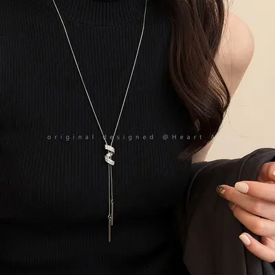 Spiral adjustable necklace, luxury design, long style