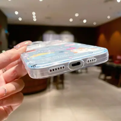 Uzay temalı ince delikli çizgi film köpekli telefon kılıfı, iPhone 16 için uygun, yeni tam koruyucu kılıf, iPhone 11 ve 15 Pro için. - 4