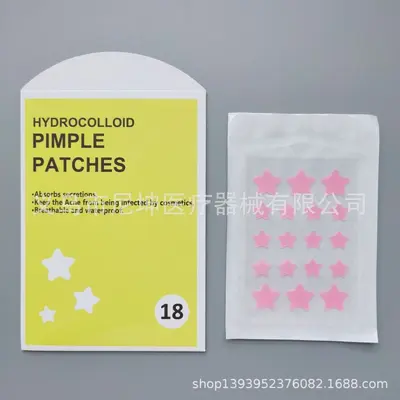 Pembe hidrokolloid sivilce bandı, şeffaf - 10