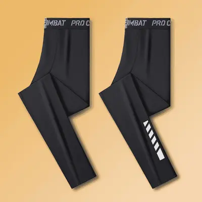 Men's Running Compression Basketball Tights, Fleece-Lined Fall Winter Training Pants - 9
