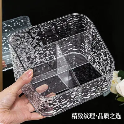 Transparent cosmetics storage box, multi-compartment, large capacity - 8