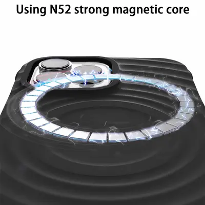 Apple 17 Pro Max kabelloses magnetisches Telefongehäuse iPhone 16 Schutzhülle geeignet beliebter einfarbiger Wellenmuster-Schale